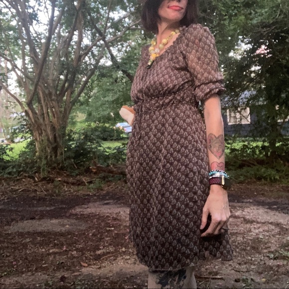 Francesca’s Size Small Brown Paisley Dress Small - Picture 8 of 13